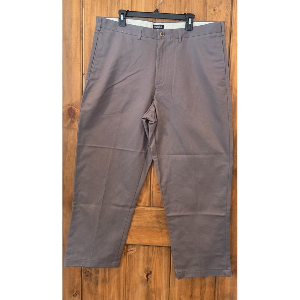 Lands' End Chino Pants Mens 40 Brown Straight Leg Traditional Fit Formal Outdoor